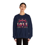 Love Typography Sweatshirt — "All You Need Is Love" Floral Crewneck