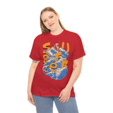 Surfer Wave Unisex Heavy Cotton Tee, Beach Vibes Shirt, Cool Gift for Surfers, Summer Style, Ocean Lover Tee, Fun Casual Wear
