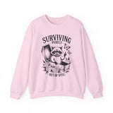 Surviving Purely Sweatshirt — Raccoon Coffin Goth Crewneck