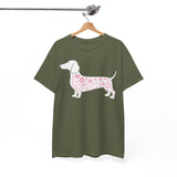Dachshund Floral Silhouette Tee