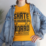 Skateboard Enthusiast Tee, Unisex Heavy Cotton Tee with Skateboard Design, Perfect for Skaters, Casual Wear, Gift for Skateboarding Lovers