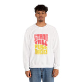 Stand Tall Push Through Crewneck | Retro Distressed Motivational Sweatshirt | Unisex Gildan 18000 | Positive Quote Top