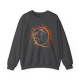 Astronaut Surfing Crewneck Sweatshirt — Space Skateboarder Cosmic Wave Design
