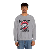Money Talks Crewneck Sweatshirt — Retro Lips & Dollar Graphic Streetwear