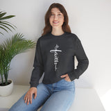 Faith Vertical Script Crewneck Sweatshirt — Christian Inspirational Pullover