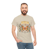 Bohemian Jesus Tee, Vintage Butterfly T-Shirt, Spiritual Apparel, Faith-based Graphic Tee, Unisex Heavy Cotton Shirt