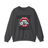 Money Talks Crewneck Sweatshirt — Retro Lips & Dollar Graphic Streetwear