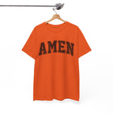 Amen Graphic Tee — Vintage Black Text Christian T‑Shirt