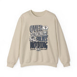Crewneck Sweatshirt – "Overthinking Solves Nothing" Graphic Pullover