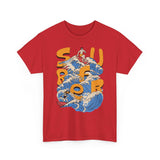 Surfer Wave Unisex Heavy Cotton Tee, Beach Vibes Shirt, Cool Gift for Surfers, Summer Style, Ocean Lover Tee, Fun Casual Wear