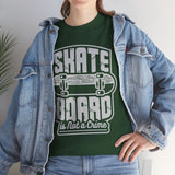 Skateboard Enthusiast Tee, Unisex Heavy Cotton Tee with Skateboard Design, Perfect for Skaters, Casual Wear, Gift for Skateboarding Lovers