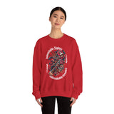 Crewneck Sweatshirt — "Indomitable Fighters, Unbreakable Resolve" Floral Skull Graphic