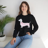 Dachshund Floral Sweatshirt — Pink Sausage Dog Crewneck