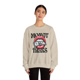 Money Talks Crewneck Sweatshirt — Retro Lips & Dollar Graphic Streetwear