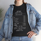 Christian Receipt T-Shirt — "Jesus Paid It All" Faith Tee