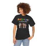 'Everyone is welcome here' Inclusive Message Tee | Gift For Him | Gildan Soft | Colorful Tee