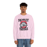 Money Talks Crewneck Sweatshirt — Retro Lips & Dollar Graphic Streetwear
