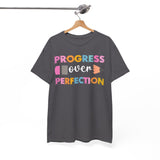 Progress Over Perfection Tee, Inspirational T-Shirt, Motivational Gift, Creative Apparel, Unisex Cotton Shirt