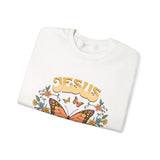 Butterfly Jesus Sweatshirt - Cozy Biblical Crewneck, Faith-Inspired Gift, Spiritual Apparel, Religious Fashion, Perfect for Everyday Use