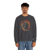 Astronaut Surfing Crewneck Sweatshirt — Space Skateboarder Cosmic Wave Design
