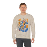 Surf-Inspired Unisex Crewneck Sweatshirt, Cozy Beachwear, Casual Ocean Vibe, Perfect for Surfing Lovers, Gift for Ocean Enthusiasts