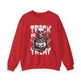 Halloween Skeleton Sweatshirt - Trick or Treat Outfit, Unisex Fall Apparel, Spooky Season Gear, Halloween Costume Alternative