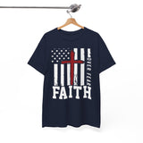 Faith Over Fear T-Shirt — Christian American Flag Cross Tee