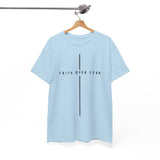 Faith Over Fear T‑Shirt — Minimal Christian Cross Tee
