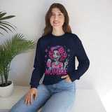 Funny Mombie Sweatshirt | Zombie Mom Halloween Crewneck | Tired Mother Graphic Pullover | Cute Spooky Mom Gift | Gildan 18000