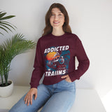 Addicted to Trains Sweatshirt – Vintage Steam Locomotive Crewneck