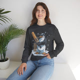 Cricket Penguin Crewneck Sweatshirt – Cute Winter Sports Design
