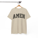 Amen Graphic Tee — Vintage Black Text Christian T‑Shirt