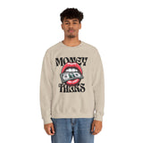 Money Talks Crewneck Sweatshirt — Retro Lips & Dollar Graphic Streetwear