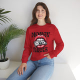 Money Talks Crewneck Sweatshirt — Retro Lips & Dollar Graphic Streetwear