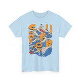 Surfer Wave Unisex Heavy Cotton Tee, Beach Vibes Shirt, Cool Gift for Surfers, Summer Style, Ocean Lover Tee, Fun Casual Wear