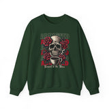 Skull & Roses 'Addicted' Crewneck Sweatshirt — Born to Be Brave Gothic Coffee Lover Pullover