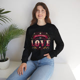 Love Typography Sweatshirt — "All You Need Is Love" Floral Crewneck