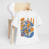 Surfer Wave Unisex Heavy Cotton Tee, Beach Vibes Shirt, Cool Gift for Surfers, Summer Style, Ocean Lover Tee, Fun Casual Wear