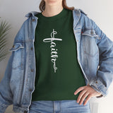 Faith Vertical Script Tee — Inspirational Christian T-Shirt