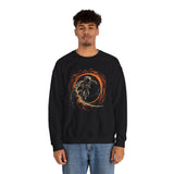 Astronaut Surfing Crewneck Sweatshirt — Space Skateboarder Cosmic Wave Design