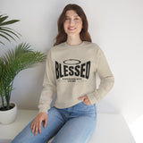 Blessed Crewneck Sweatshirt – Minimal Halo Graphic, Casual Faith Apparel