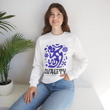 Equality Abstract Crewneck Sweatshirt — Purple Graphic Protest Design