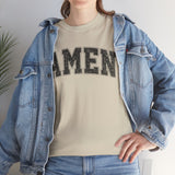 Amen Graphic Tee — Vintage Black Text Christian T‑Shirt