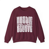 Hustle and Believe Sweatshirt for Dreamers, Cozy Crewneck, Motivational Apparel, Unisex Gift for Entrepreneurs, Trending Fashion