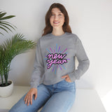 New Year Crewneck Sweatshirt — Retro Neon 'new year' Graphic