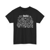 Floral Motivational Tee, It's Okay to Blossom T-Shirt, Positive Vibes Cotton Shirt, Self-Care Gift, Unisex Everyday Tee