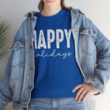 Happy Holidays Tee — Minimal Holiday Greeting T-Shirt