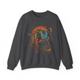 Galactic Dog Crewneck Sweatshirt – Neon Space Labrador Graphic