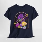 Cosmic Wizard Tee, Celestial Art Shirt, Unisex Heavy Cotton Tee, Astrology Gift, Space Design Apparel, Unique Graphic T-Shirt
