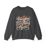Cozy Pumpkin Sweatshirt for Fall, Unisex Crewneck Sweater, Perfect for Halloween & Thanksgiving, Comfortable Autumn Wear, Gift for Him & Her